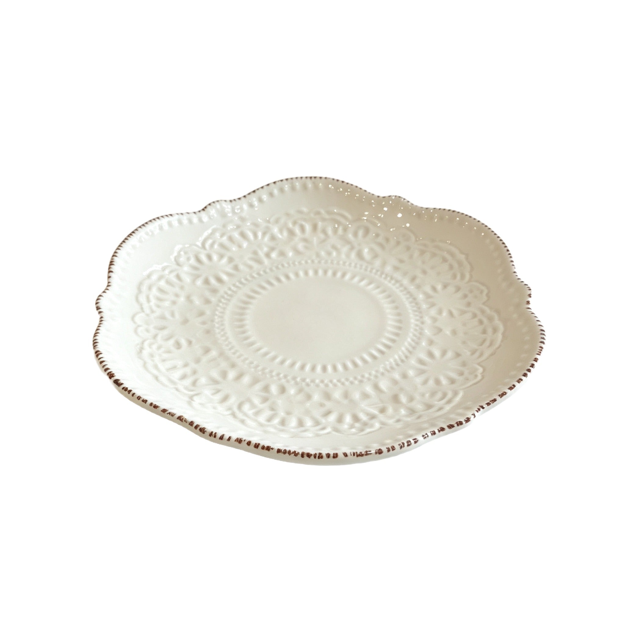 Classic Embossed Dessert Plate