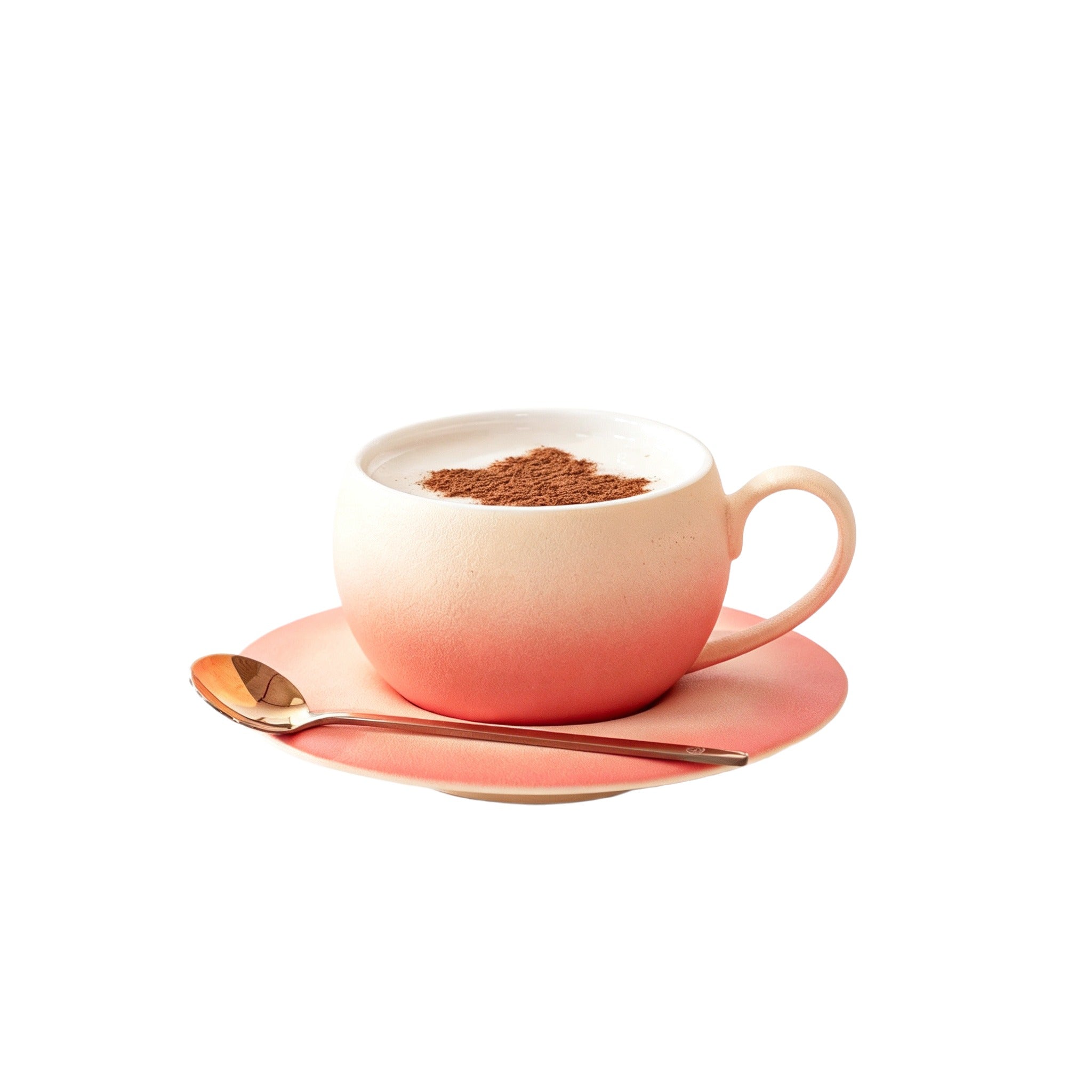 Sunset Kaolin Ceramic Cup & Saucer Set