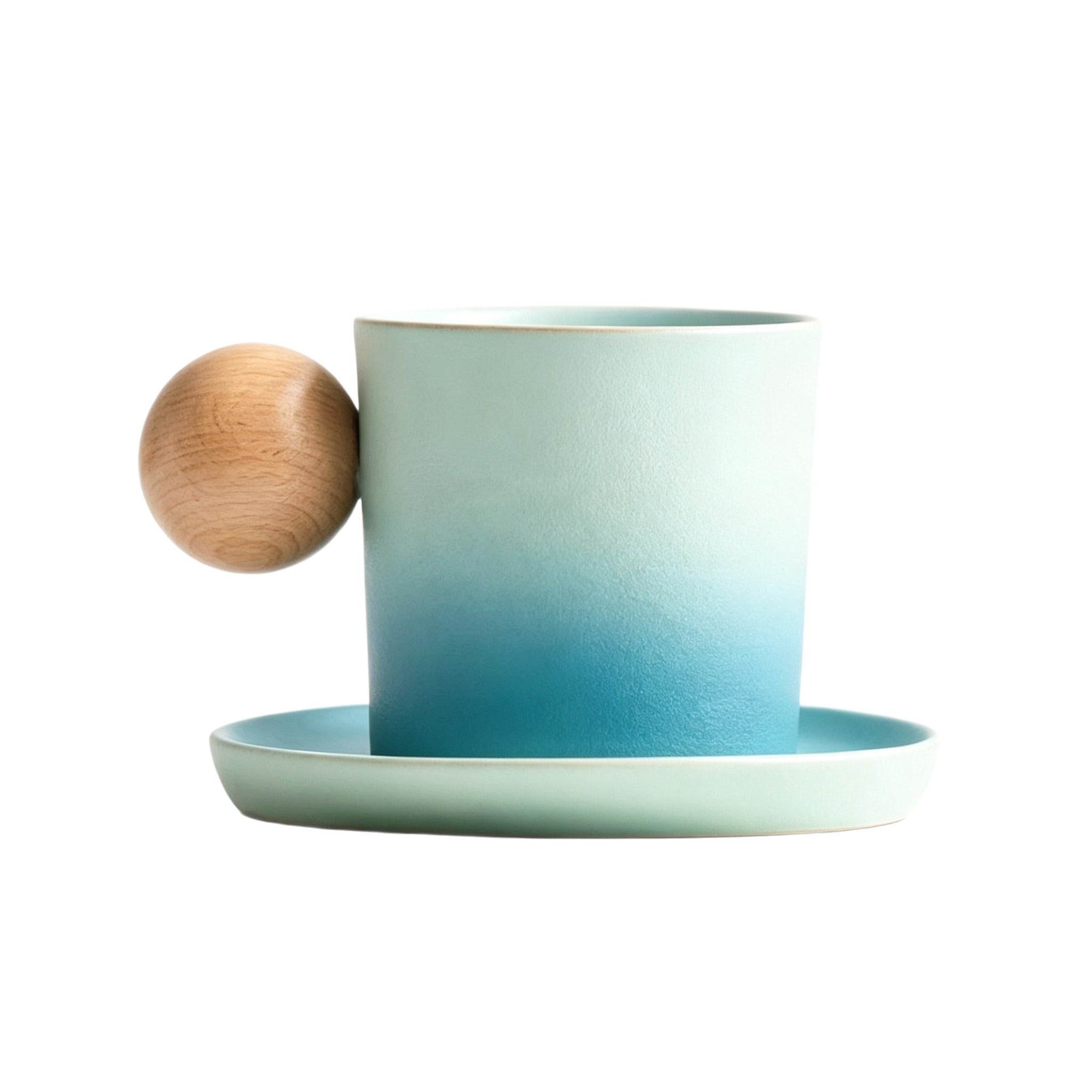 Gradient Ball-Handle Ceramic Mug