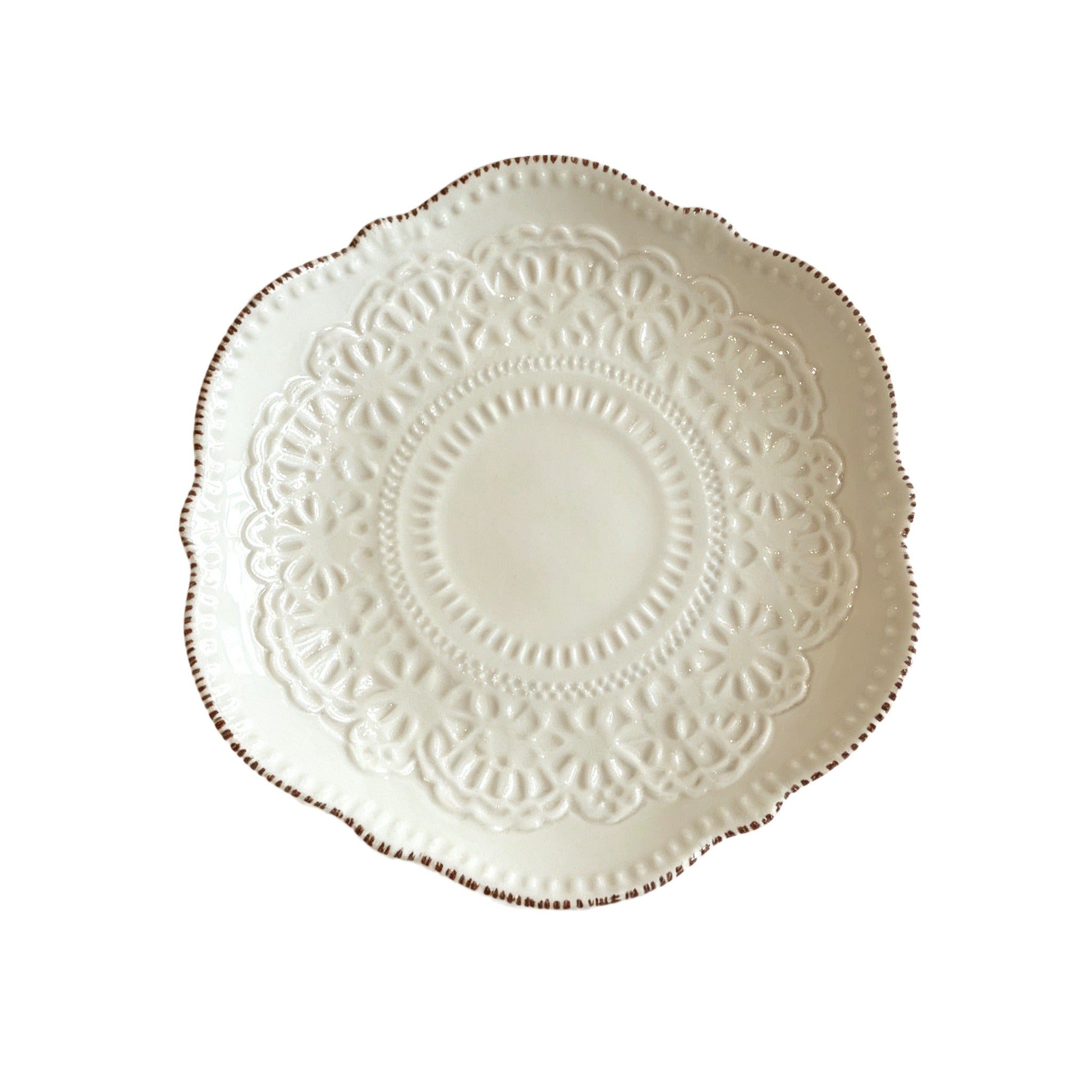 Classic Embossed Dessert Plate